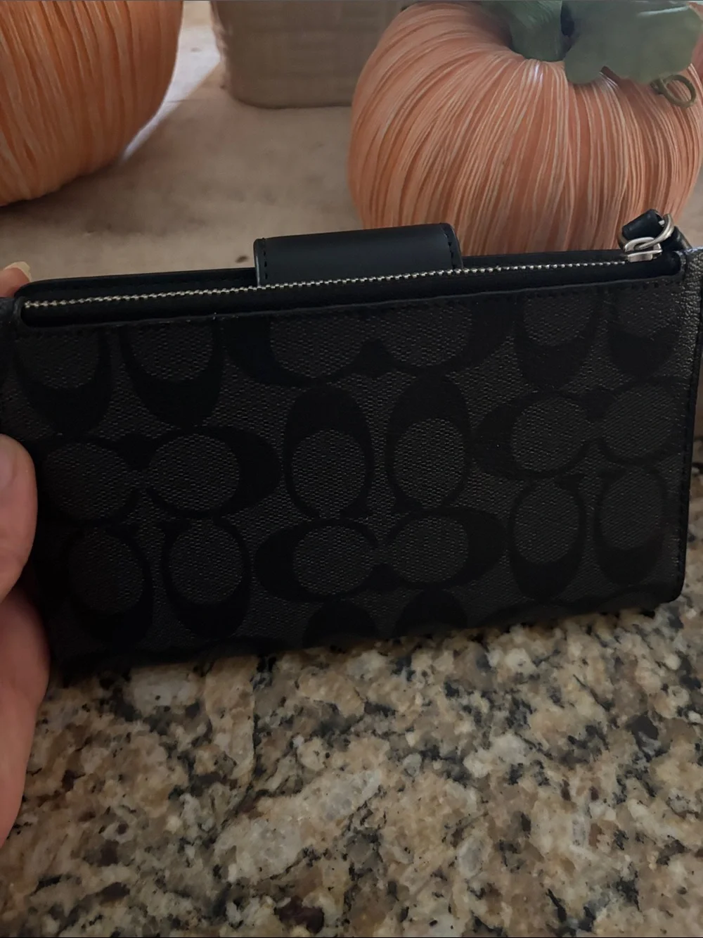 Coach Black Signature Clutch Wallet